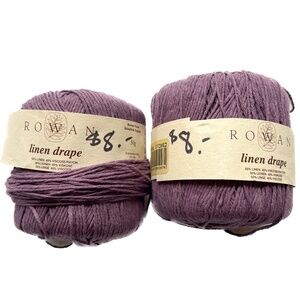 ROWAN Linen Drape Blend Yarn Purple #856 Lot of 2 New